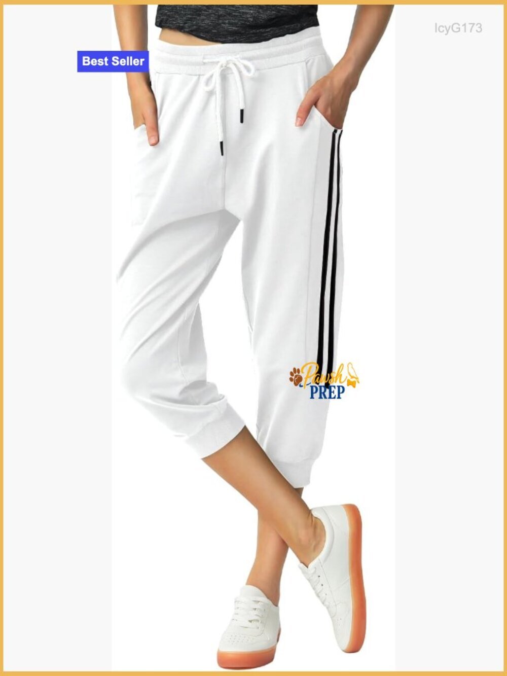 Women's Capri Joggers Cropped Sweatpants with Pockets Drawstring
